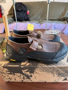 Roa Pala Men's Brown Leather Strap Slip-On Shoes with Vibram Sole